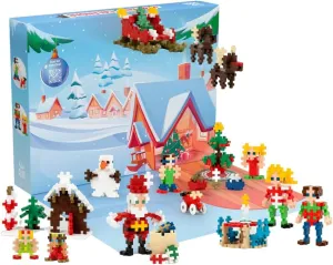 600 Pieces - Santa's Visit Plus Plus Christmas Advent Calendar 2024, 25 Kids Building Block Toys, Mini 3D Puzzle Kits, screen inland outcome provision supportive Fun Holiday Countdown Stem Gifts, 