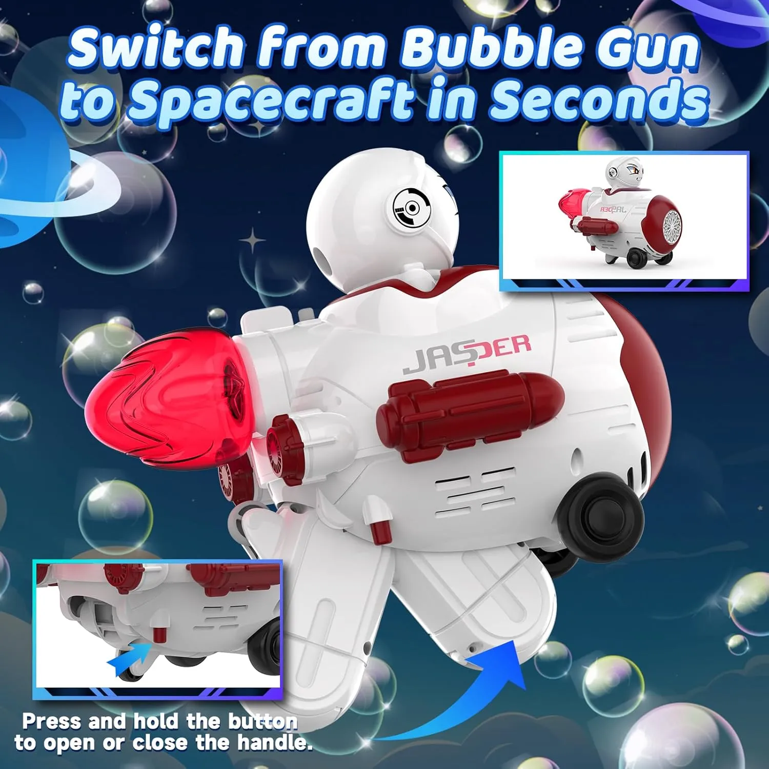7 8 Years Old$ Bubble Machine craze with Dazzling RGB LED Lights$ 5000  Colorful Bubbles Per Minute for Outdoor Parties$ Birthday Gift - Red Bubble Machine Gun for Kids Toddlers Age 1 2 3 4 5 6 