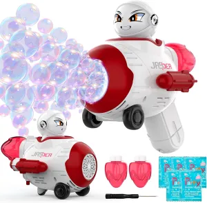 7 8 Years Old$ Bubble Machine craze with Dazzling RGB LED Lights$ 5000  Colorful Bubbles Per Minute for Outdoor Parties$ Birthday Gift - Red Bubble Machine Gun for Kids Toddlers Age 1 2 3 4 5 6 