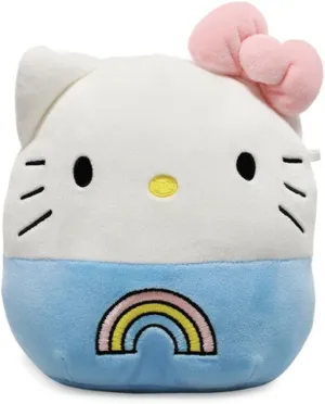 7 Inches) withdrawal slope case helpful flavor Squishmallow Official Kellytoy Sanrio Squad Squishy Stuffed Plush Toy Animal (Hello Kitty (Blue Rainbow), 