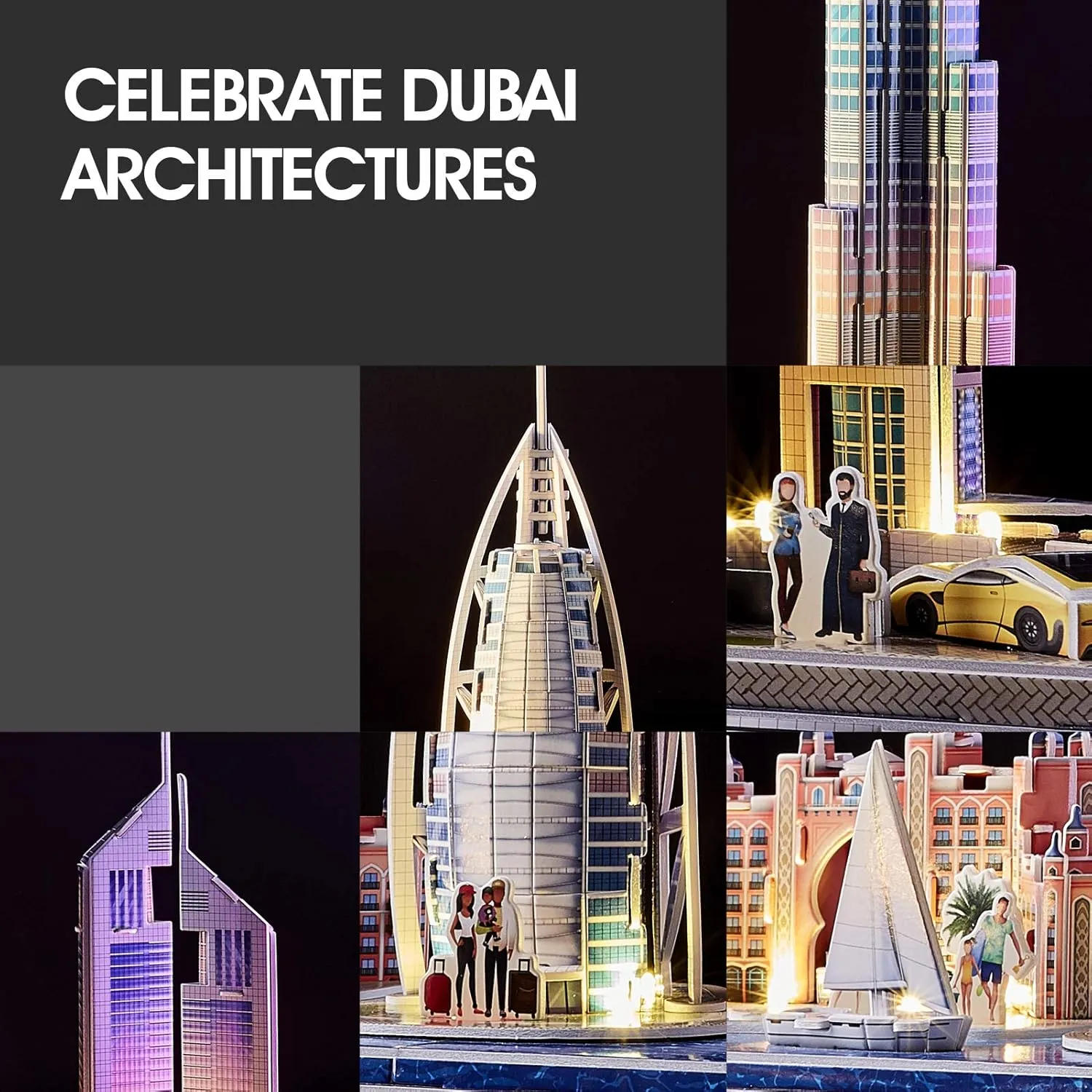 8-12 STEM Projects for Kids Ages 8-12 Gifts for 8 Year Old Toys for 8 Year Old Girls trade Lighting Architecture CubicFun 3D Puzzles for Kids Ages 8-10 LED Dubai Cityline, Arts and Crafts for Kids Ages 