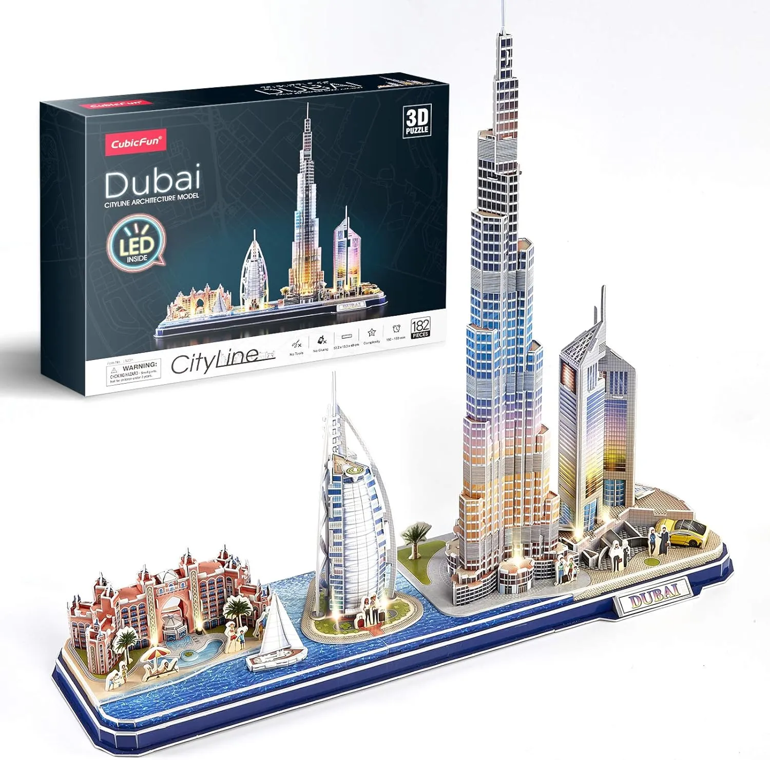 8-12 STEM Projects for Kids Ages 8-12 Gifts for 8 Year Old Toys for 8 Year Old Girls trade Lighting Architecture CubicFun 3D Puzzles for Kids Ages 8-10 LED Dubai Cityline, Arts and Crafts for Kids Ages 