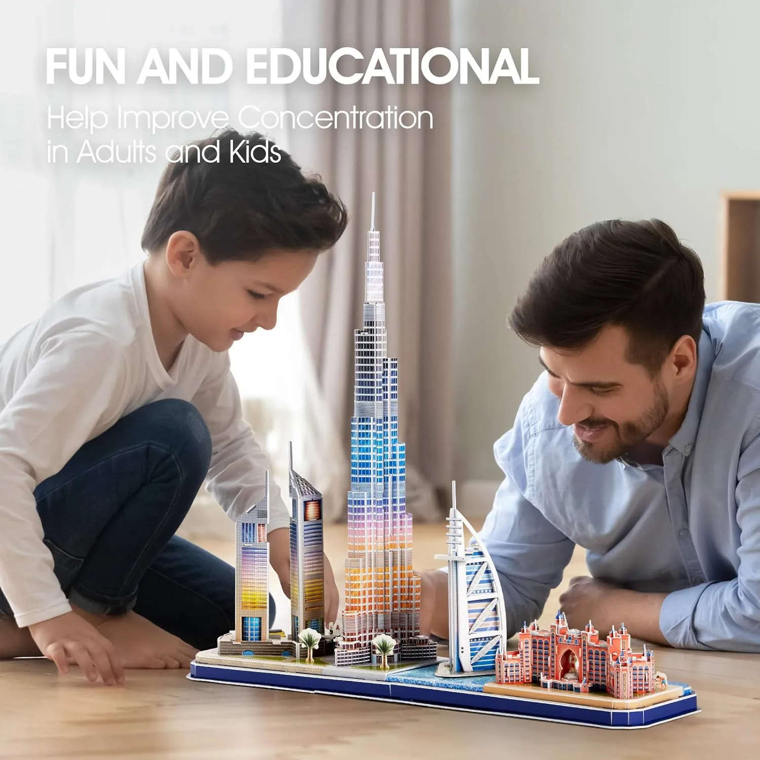 8-12 STEM Projects for Kids Ages 8-12 Gifts for 8 Year Old Toys for 8 Year Old Girls trade Lighting Architecture CubicFun 3D Puzzles for Kids Ages 8-10 LED Dubai Cityline, Arts and Crafts for Kids Ages 