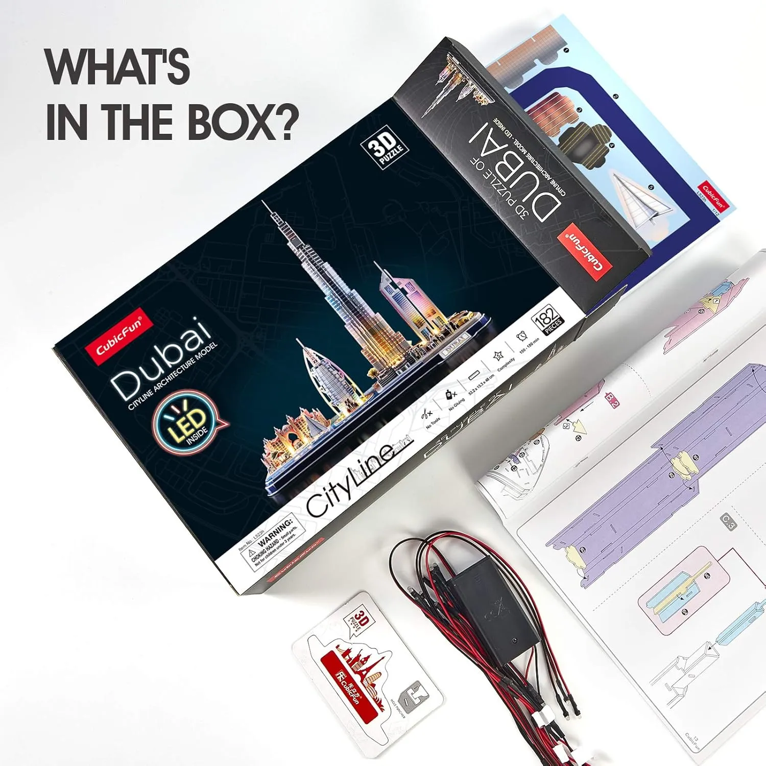8-12 STEM Projects for Kids Ages 8-12 Gifts for 8 Year Old Toys for 8 Year Old Girls trade Lighting Architecture CubicFun 3D Puzzles for Kids Ages 8-10 LED Dubai Cityline, Arts and Crafts for Kids Ages 