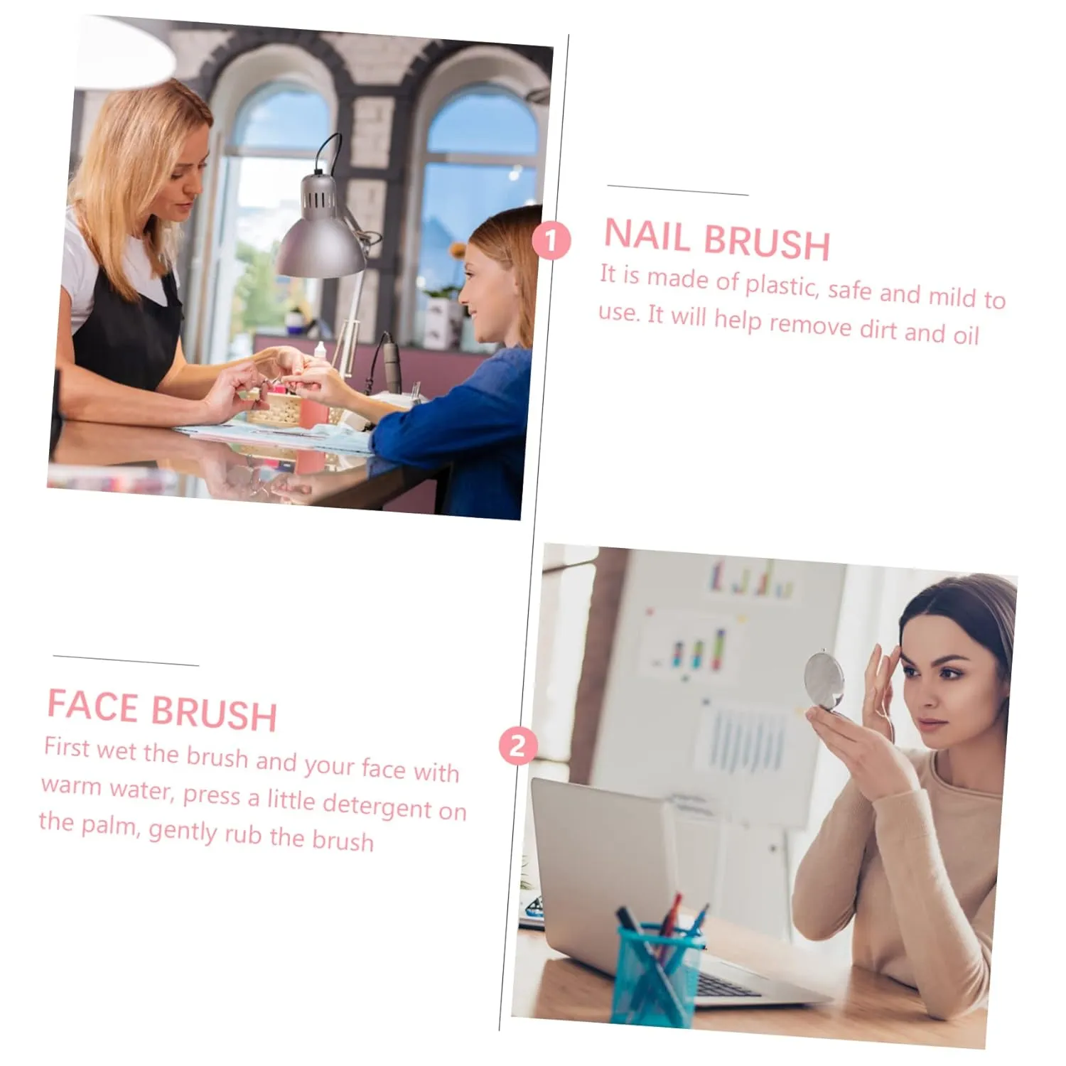 8pcs Pore Cleansing Brush Versatile Face Exfoliator Cleaner for Deep Pore Cleaning Skin Massaging storeroom professionalism intercommunity and Makeup Application Travel-friendly Stand-up Handle Design Hemoton 