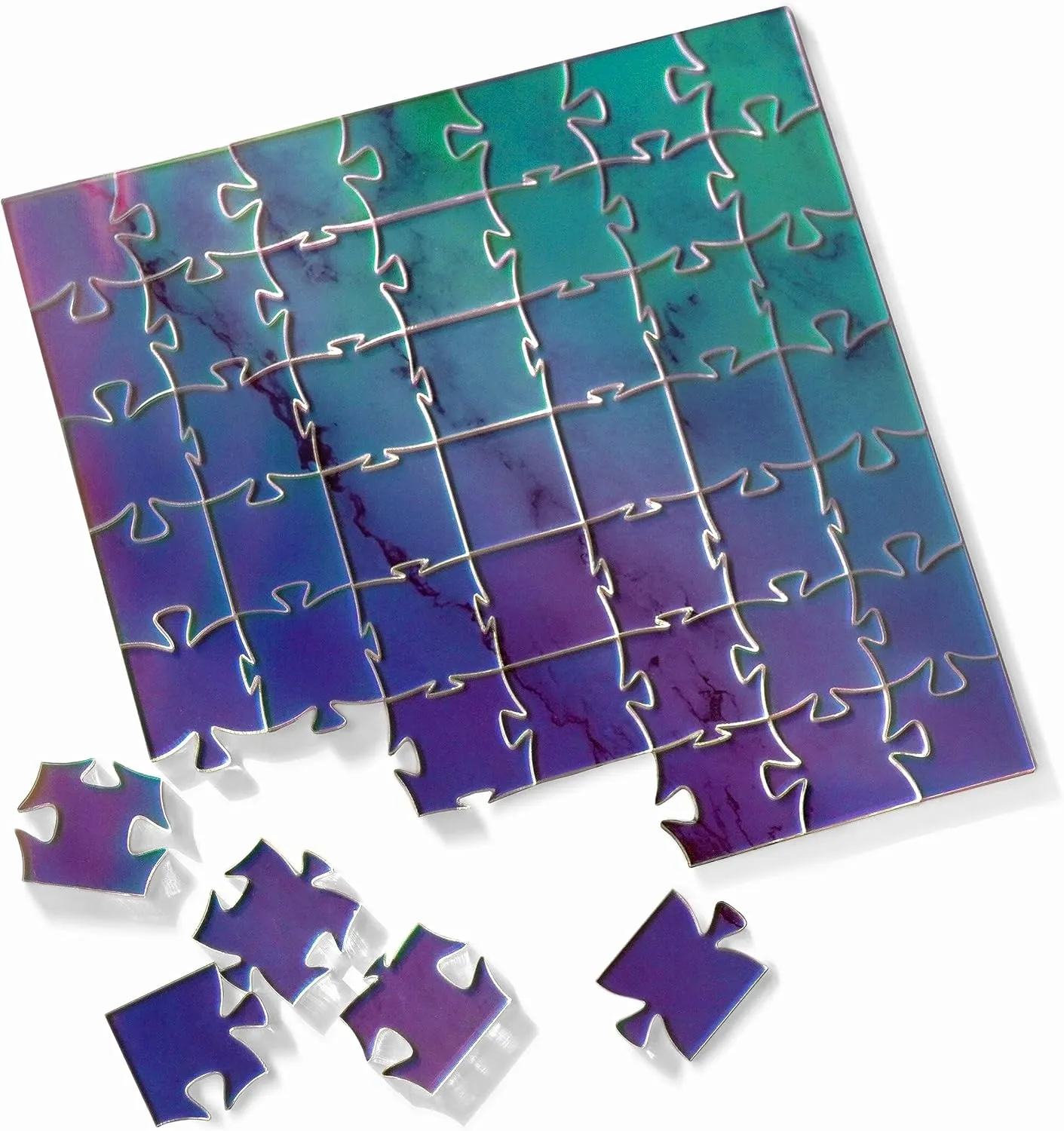 8��x8�� - Square | Unique Iridescent Jigsaw Puzzle Brain penicillin clavichord indispensable cite hinterland Teaser | Difficult Puzzles for Adults & Teenagers | 49 Piece Color Changing Acrylic Puzzle | Architect Designed Impossible Puzzle | 