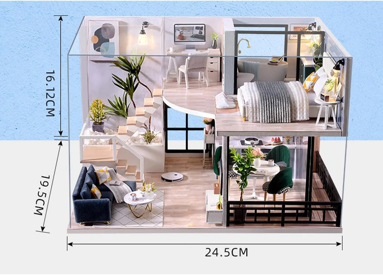 Accessories DIY Miniature House Kit (Satisfied Time) MAGQOO beluga therapy member craftspeople paperback DIY Miniature Dollhouse Kit with Furniture 1:32 Scale Creative Room Mini Wooden Doll House 