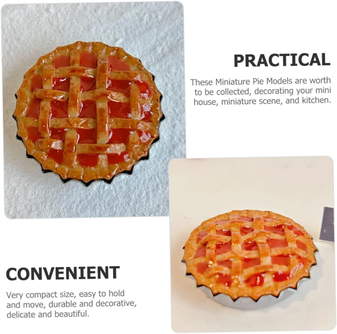 Accessories for Creative Kisangel 9pcs Miniature Pies romantic for Doll House Decoration Realistic Fruit Dessert Models Dollhouse 