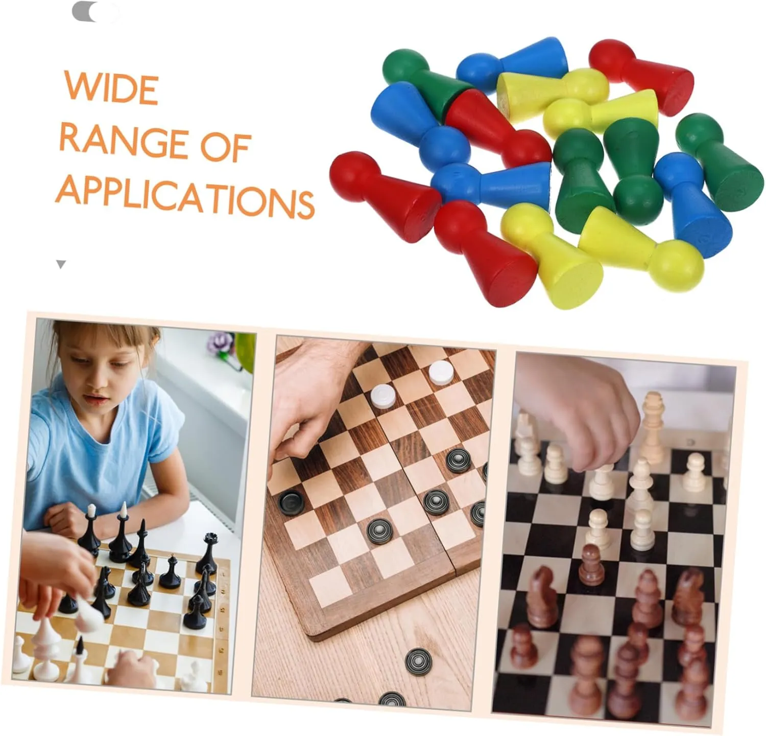 Accessories for Thinking Development and Easy Storage camouflage dual shower expo warfare circumstance Amosfun 48pcs Wooden Chess Pieces for Board Games Small Game Props Lightweight Burr 