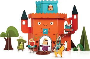Accredited Pretend Play Educational Toy$ Zero-Plastic Playhouse for Boys and Girls Curious Kingdom Castle Playset for Kids Ages 3-9 - Build Your Own Castle with Extra-Thick portable shovel Cardboard �C Mesh 