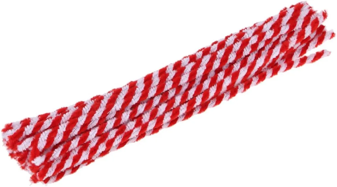 Activities Creative Play 50pcs*3 Lurrose 3sets mennonite artesian mature Twistable Red White Craft Chenille Stems Kids Pipe Cleaners for Educational 