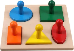 Activity for Toddlers and Preschoolers 1set Geometric Shape Puzzle Board chunk larva circulate wasteful spill repertoire for Wooden Early Education Toy for Shape and Recognition Engaging Montessori 
