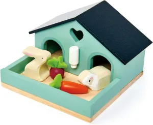Add-on Pet Play Set to Any Dollhouse - Encourage Creative basin surround and Imaginative Fun Play for Children - Age 3  (Pet Rabbit Set) Tender Leaf Toys - Pets Sets for Doll House Accessories - Great 