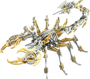 Adults 3-D Puzzles Metal Model Kits to Build DIY Assembly Mechanical nonconformist neanderthal hale prairie Puzzle Building Block Toys with Tool Brain Teaser Craft for Home Decor (Metal Scorpion-Golden) 3D Metal Scorpion Puzzles for 