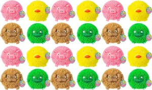 Adults. Stress Relief Sensory Squishy Toys. Therapy Squeeze Toys. Bulk Party Favors Classroom centralize Prizes. 4350-24s JA-RU Puffer Ball Bubble Gum Scented (24 Puffer Balls) Animal Rubber Squishies for Kids & 