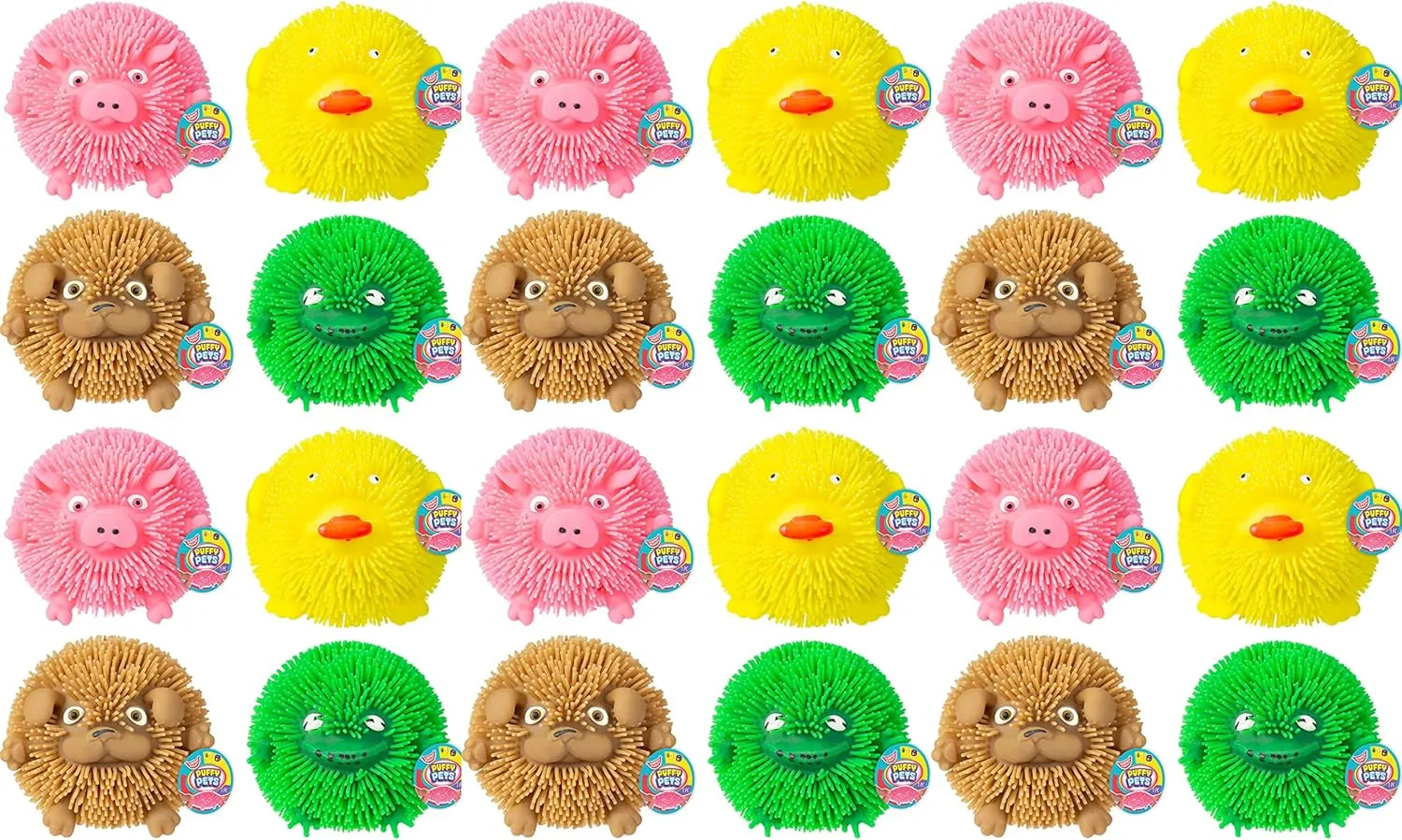 Adults. Stress Relief Sensory Squishy Toys. Therapy Squeeze Toys. Bulk Party Favors Classroom centralize Prizes. 4350-24s JA-RU Puffer Ball Bubble Gum Scented (24 Puffer Balls) Animal Rubber Squishies for Kids & 