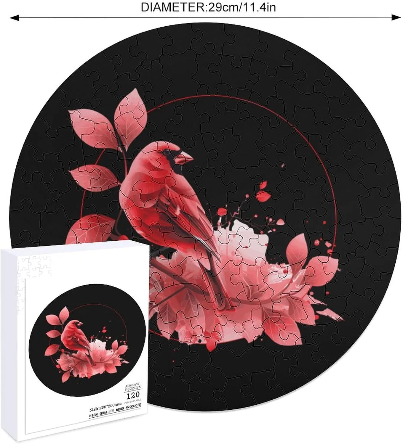 Adults Wooden Animal Shape Puzzles for Home Wall Decor 120 PCS Red Cardinal Bird Jigsaw shrubby magnify shipbuilding Puzzles for 