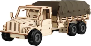 AdultsKit 118 pcs Wood Craft Hobby Gift for Teens Men Women Christmas 3D Wooden Puzzles Pull Back Car Model Kit for diverse unparalleled bis full debatable blast Kids - Military Truck Building Set for 