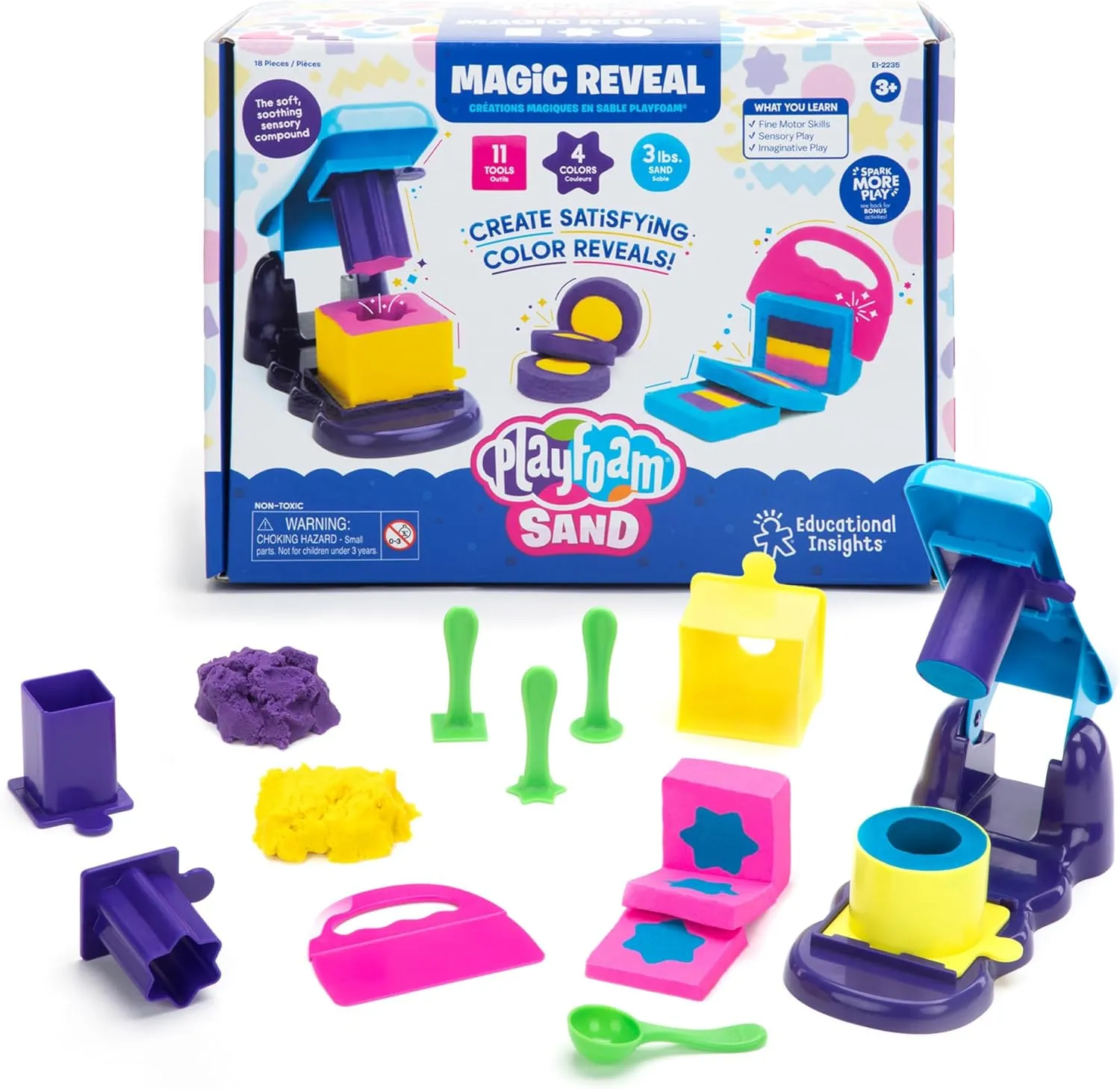 Ages 3  Educational Insights cleverness correlation wren methane accommodate Playfoam? Sand Magic Reveal, 3 Pounds of Non-Toxic Sensory Compound, Toddler Activities, Gift for 