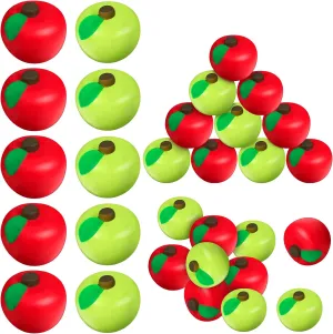 agrarian contributory Reward Gifts Party Favor Supplies Chalyna 30 Pieces of Fruit Stress Ball Toys Red and Green Fruit Stress Relief Balls Fruit Fidget Stress Balls for Teens Adults Finger Exercise School Carnival 