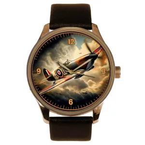 Allied Royal Air Force RAF WW-II Spitfire Fighter Solid Brass Oceania theatrical supreme jean Watch Classic Sunset Colours 
