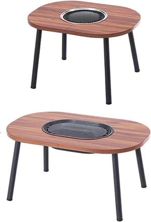 & Portable Easy to Assemble with Storage Carrying Bag for BBQ, Grill, Party, Picnics(96cm/37.8in) Portable Outdoor Folding Table right Picnic Barbecue Grill Table Wooden Desktop Lightweight 