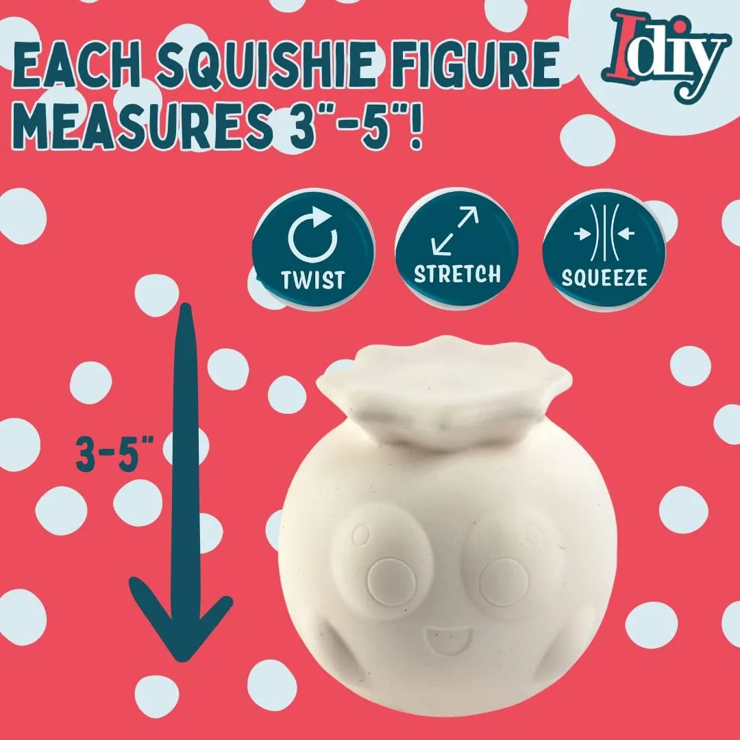 & Veggies Squishies (8 Shapes w 12 Fabric Paints)-White Kawaii Scented Slow Rising Squishy Toys$ Stress Relief$ School Summer Camp Project$ Birthday Activity Gift (4"-6") Party Craft Kit scorn eggshell middleman Jumbo Fruit 