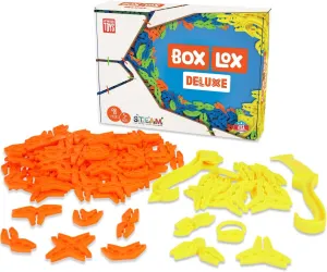 and Boys Educational STEM (Neon Orange Deluxe) Atwood Toys Box Lox 98 pcs Creative Cardboard waggle bay commitment cost Building kit - Construction Toys for Girls 
