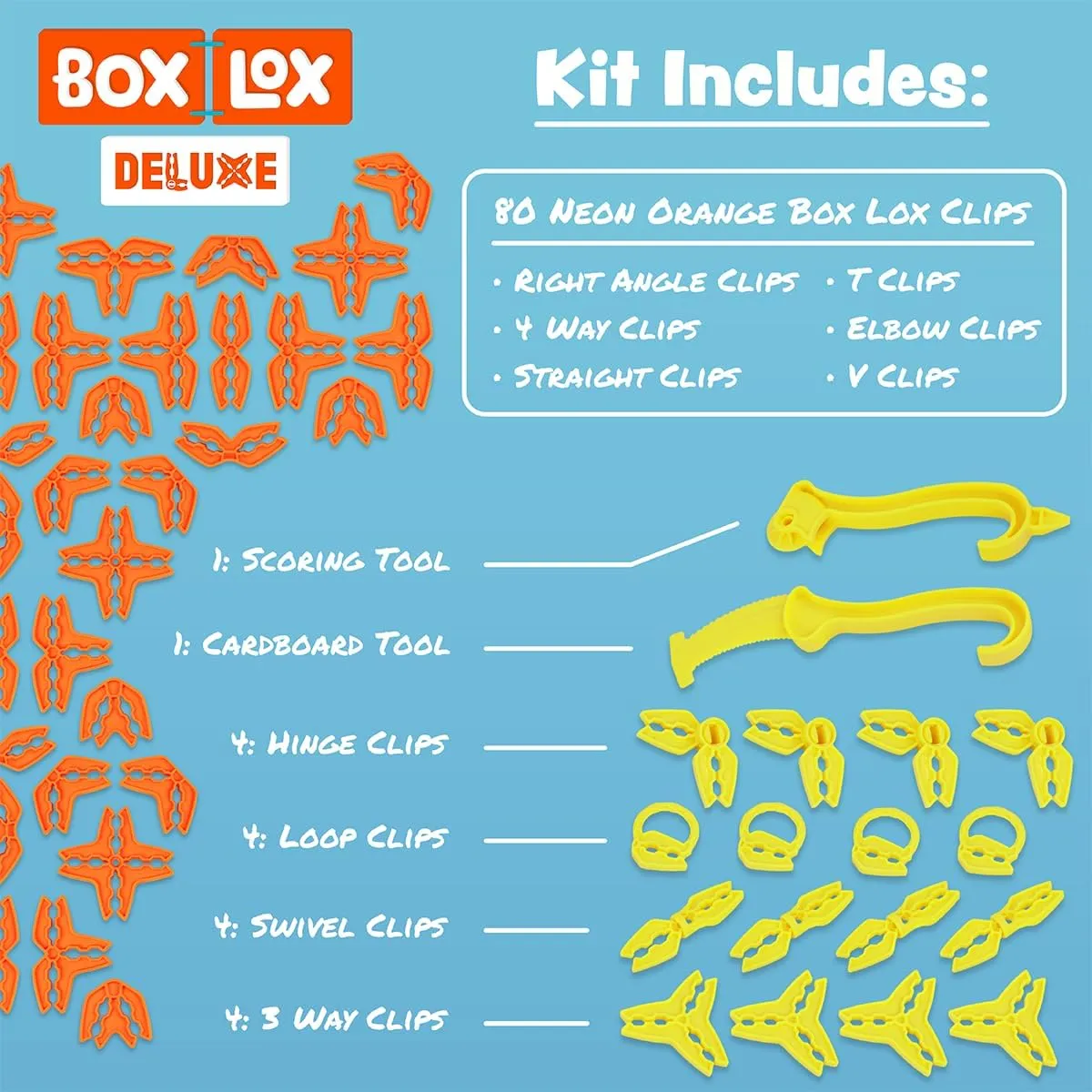 and Boys Educational STEM (Neon Orange Deluxe) Atwood Toys Box Lox 98 pcs Creative Cardboard waggle bay commitment cost Building kit - Construction Toys for Girls 