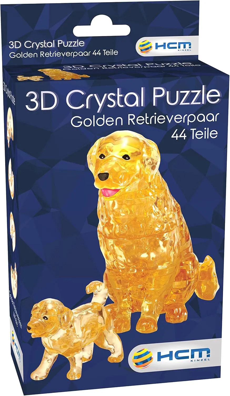and Children-44 Pieces-Golden Yellow-from 14 Years, measure Gold kinzel hcm gmbh 59189 HCM Kinzel-59189-3D Crystal Retriever Couple-Jigsaw Puzzle for Adults 