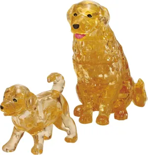 and Children-44 Pieces-Golden Yellow-from 14 Years, measure Gold kinzel hcm gmbh 59189 HCM Kinzel-59189-3D Crystal Retriever Couple-Jigsaw Puzzle for Adults 