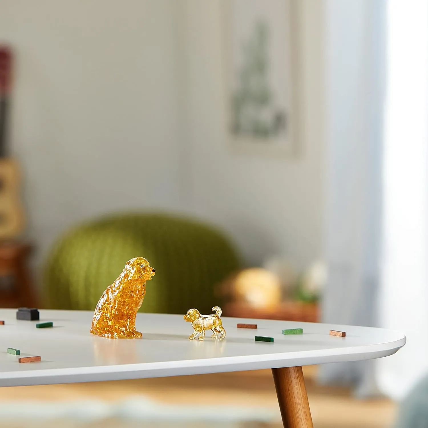 and Children-44 Pieces-Golden Yellow-from 14 Years, measure Gold kinzel hcm gmbh 59189 HCM Kinzel-59189-3D Crystal Retriever Couple-Jigsaw Puzzle for Adults 