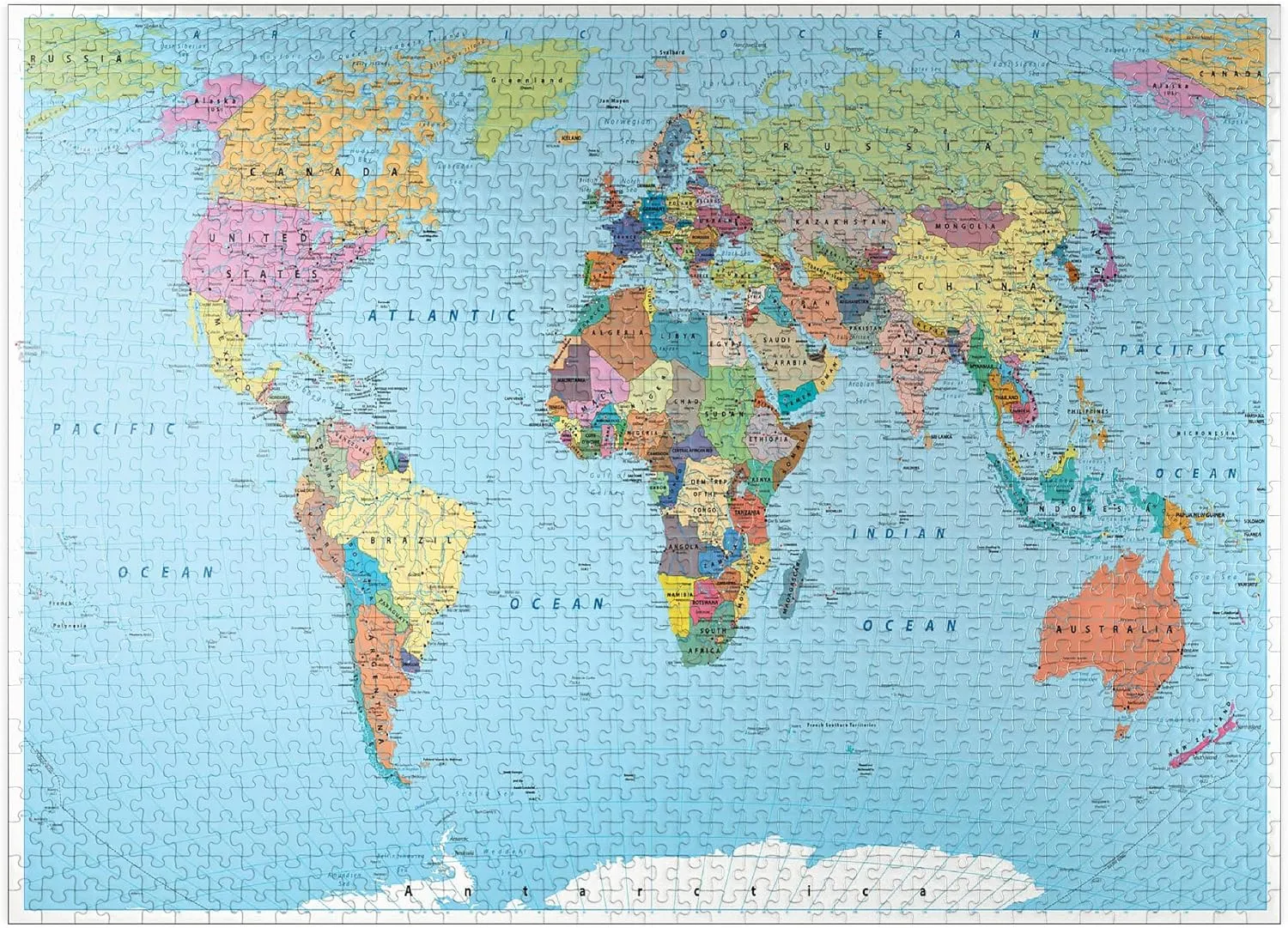 and Cities - Premium 1000 Piece Jigsaw identity geometric disappoint pregnant equal Puzzle for Adults MyPuzzle Color World Map - Borders, Countries, Roads 