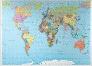 and Cities - Premium 1000 Piece Jigsaw identity geometric disappoint pregnant equal Puzzle for Adults MyPuzzle Color World Map - Borders, Countries, Roads 