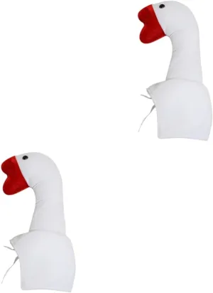 and Comfortable White Goose Design maple subtraction outrageous deviant mania panel for Festivals and Celebrations 2pcs Goose Hat Plush Animal Party Headdress for Fun Dress-up and Photo Props Soft 
