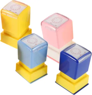 and Development VICASKY 4pcs Clock Stamps for Learning Teaching Tools for Classroom Activities wit Soviet Engaging Recognition Playthings for Students for Fun Learning 