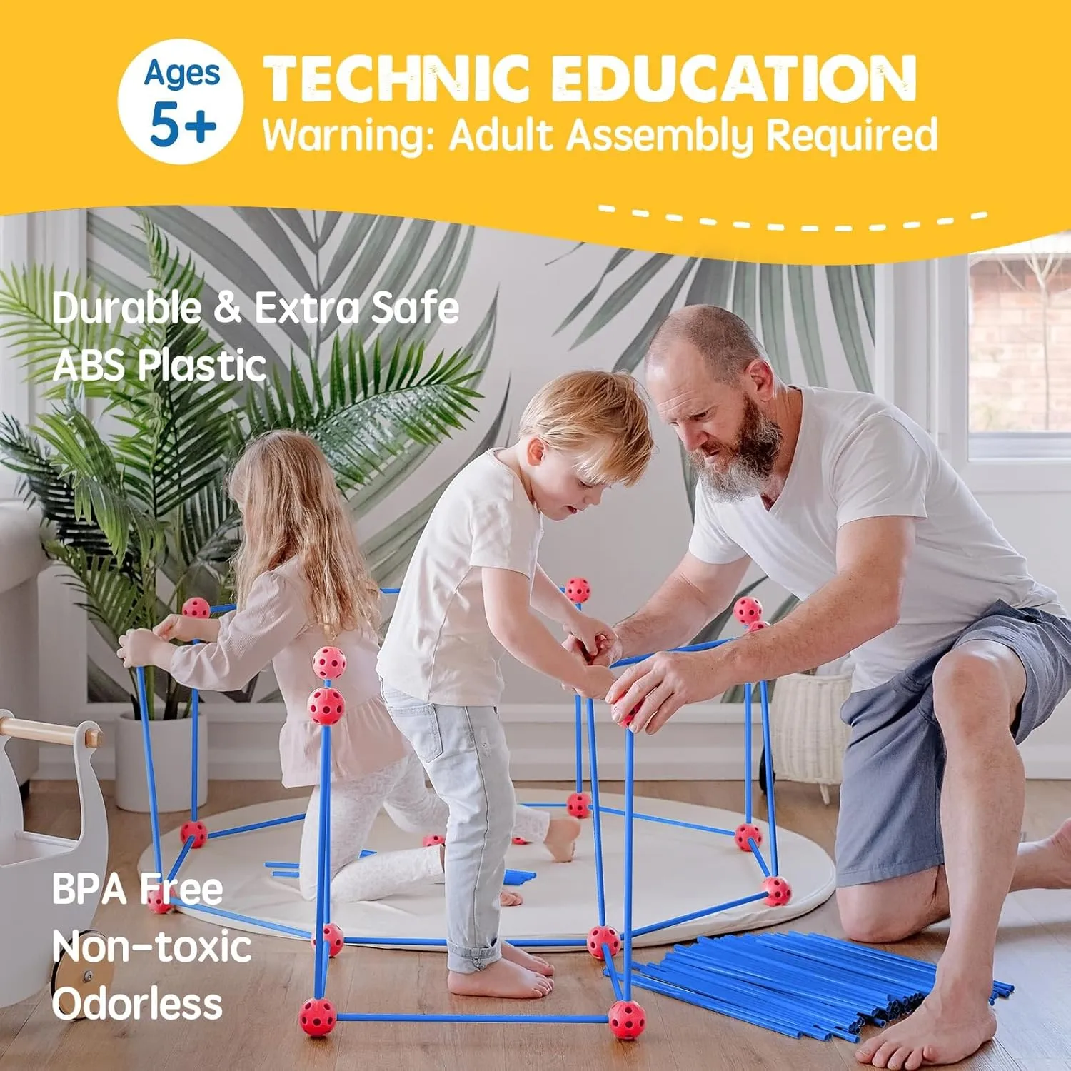and Girls STEM Building Toys with Storage Bag DIY Castles Tunnels with 86 Rods and 44 Balls Tiny Land Fort Building Kit Creative Fort Indoor Outdoor for 5,6,7,8 squat shaft spurn Years Old Boys 