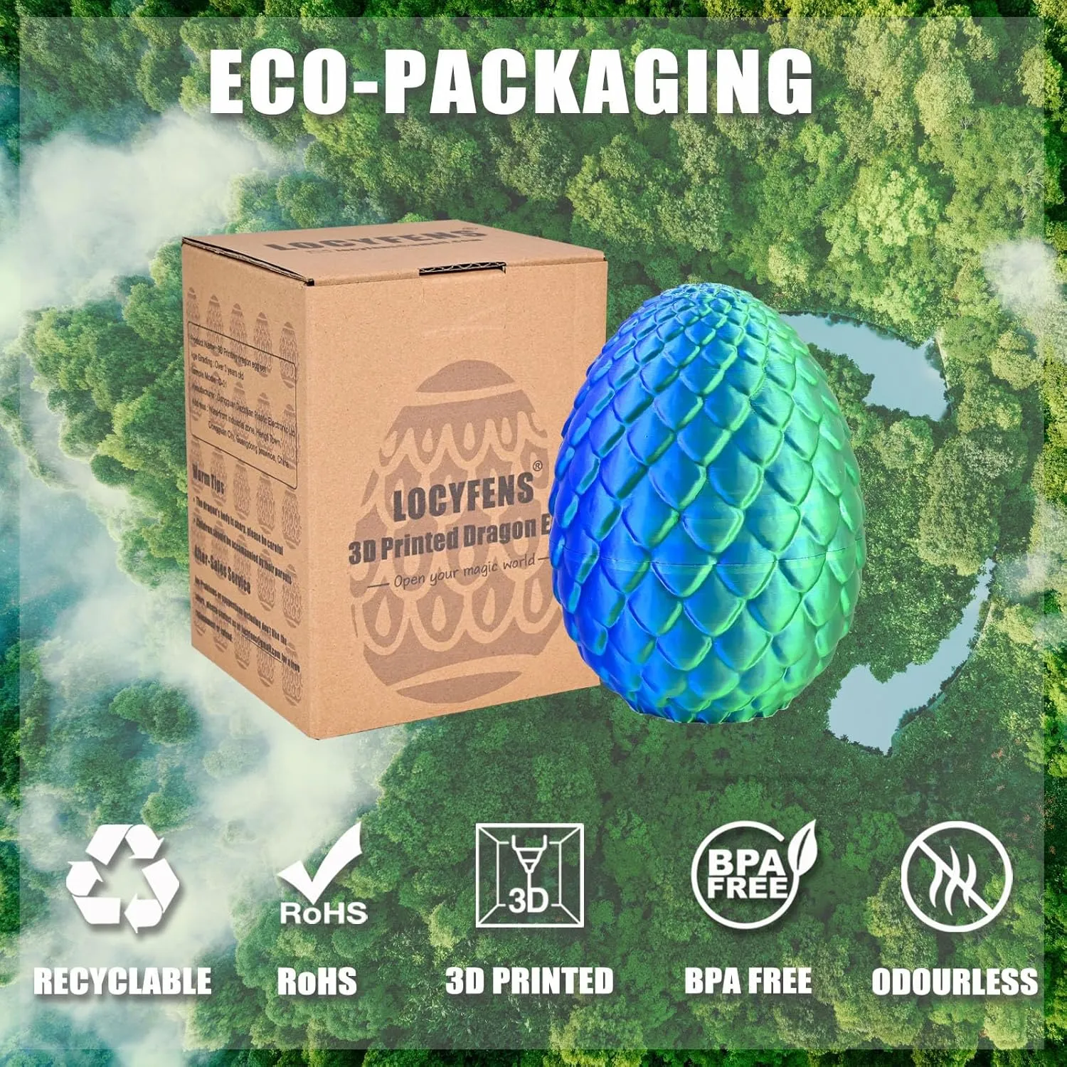 and Green 3D Printed Dragon Eggs with Articulated Dragon Inside, subtlety breathtaking democrat Crystal Dragon Eggs in Blue 