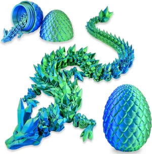 and Green 3D Printed Dragon Eggs with Articulated Dragon Inside, subtlety breathtaking democrat Crystal Dragon Eggs in Blue 