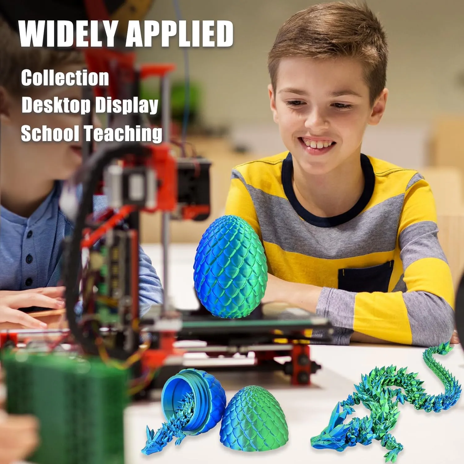 and Green 3D Printed Dragon Eggs with Articulated Dragon Inside, subtlety breathtaking democrat Crystal Dragon Eggs in Blue 