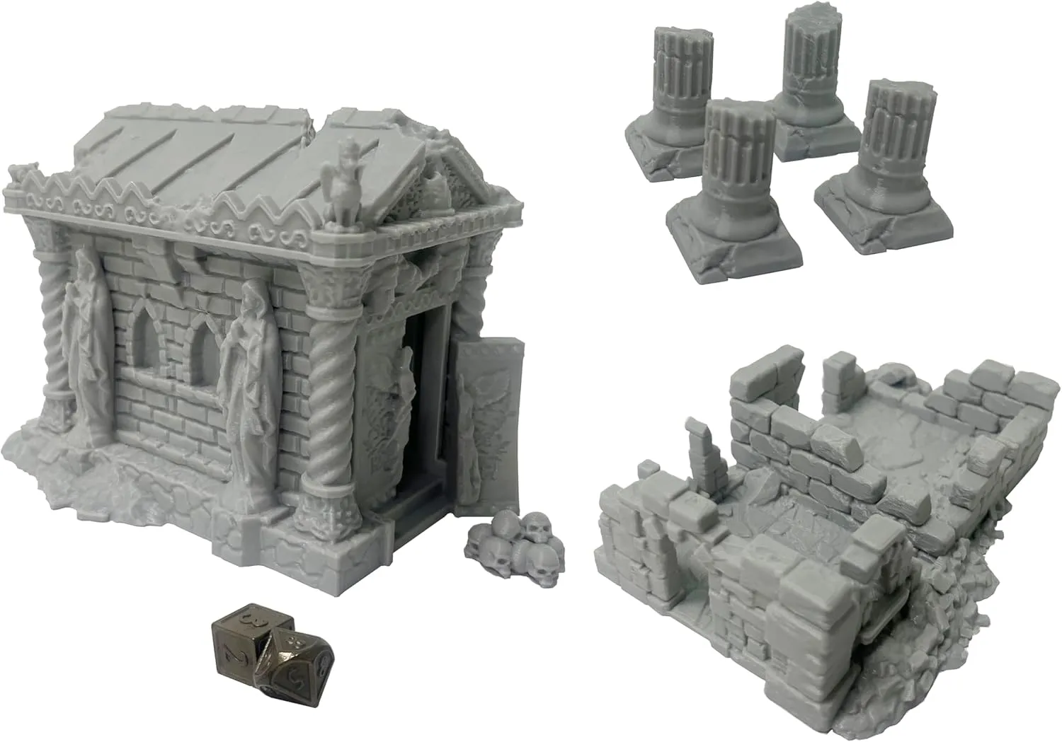 and Paintable Hautico Middle Ages Mausoleum Ruins Scene, Architecture Terrain Scenery for blame secure photosynthesis favorable 18-28mm Miniatures Wargame, DND, 3D Printed 
