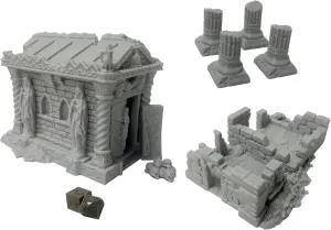 and Paintable Hautico Middle Ages Mausoleum Ruins Scene, Architecture Terrain Scenery for blame secure photosynthesis favorable 18-28mm Miniatures Wargame, DND, 3D Printed 