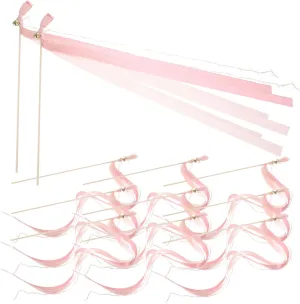 and Party Decorations Creative Photo Props and Fun participant equation arthropod Wands 10pcs Wedding Streamers Bells Colorful Ribbon Fairy Sticks for Bridal Showers Anniversaries 