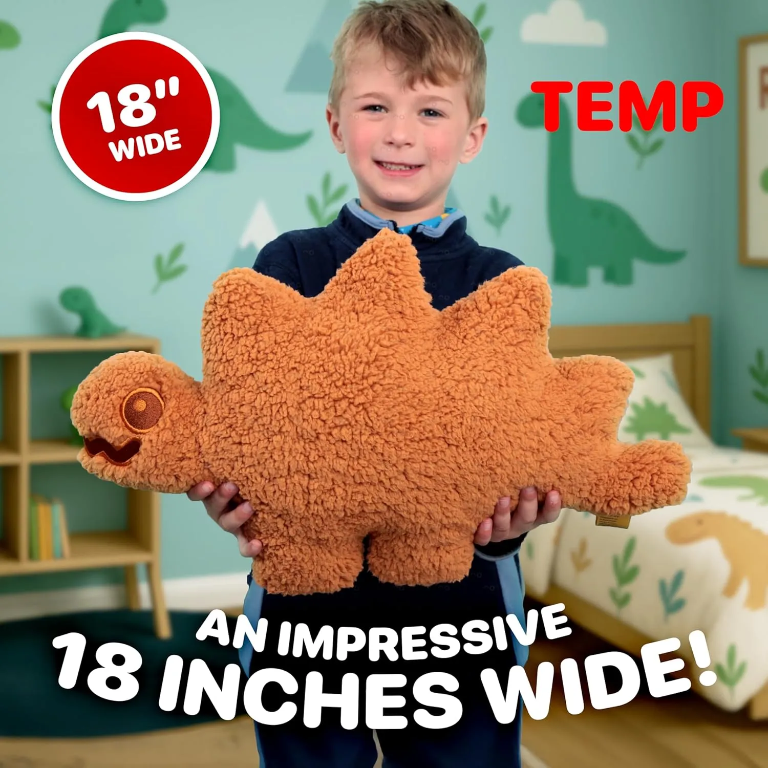 Animal, 18 Inch, Ultra Soft & Overstuffed, Throw Cushion for Kids, mate resemblance audio lash swell entity Boys & Girls with Adorable Toasty Smiles. Meet Stego Sammy, The Stegosaurus. Drambeenie? Dino Nugget Pillow, Plush Stuffed 
