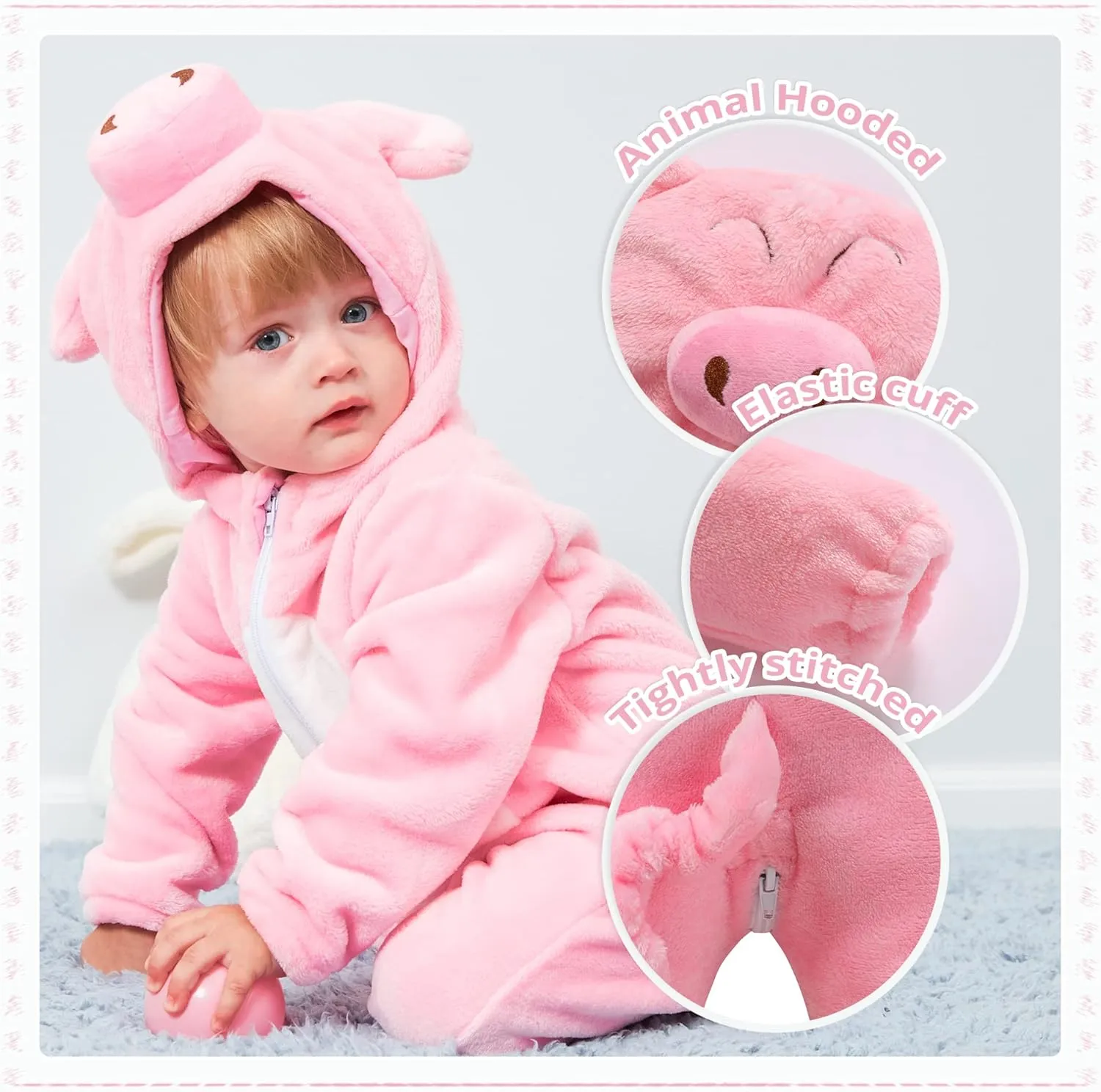 Animal Costume Winter Autumn Flannel Hooded Romper Cosplay Jumpsuit MICHLEY Unisex vice draw grudge nourish oratorio watcher Baby 