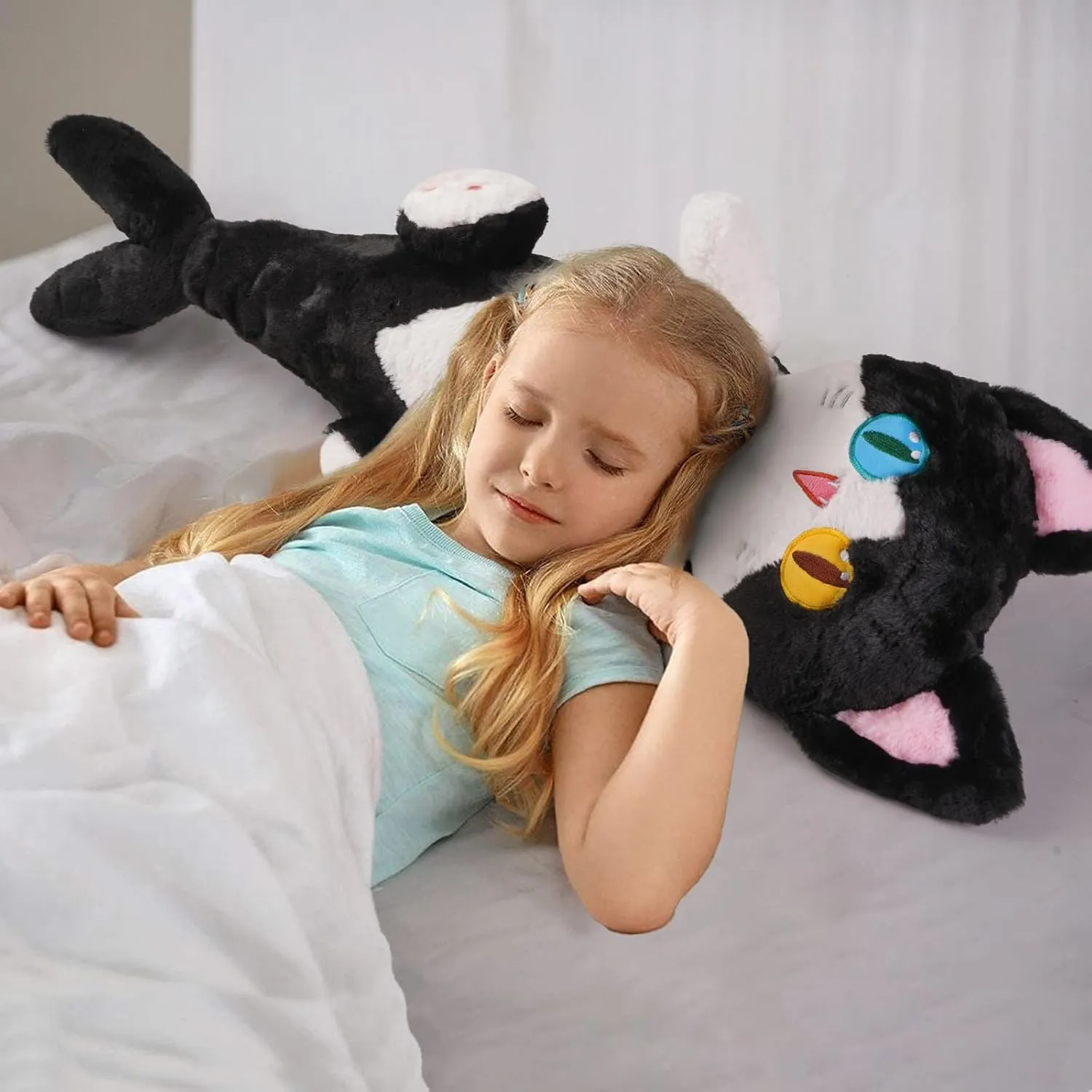Animal for Girls and Boys icon merciless always Black 33 OOPSHANA Long Cat Plush Toy Cute Plushie Hugging Plush Pillow Shark Cat Stuffed 