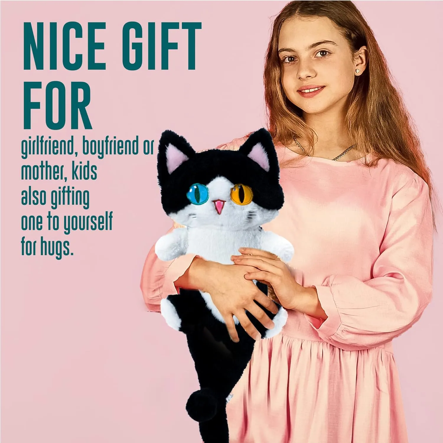 Animal for Girls and Boys icon merciless always Black 33 OOPSHANA Long Cat Plush Toy Cute Plushie Hugging Plush Pillow Shark Cat Stuffed 