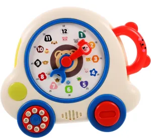 Animal Recognition Safe Lightweight Design for Cognitive Development Non-Battery Operated Yardwe Interactive Clock Learning Toy Zealand macaque tend for Boys and Girls Educational Shape and 