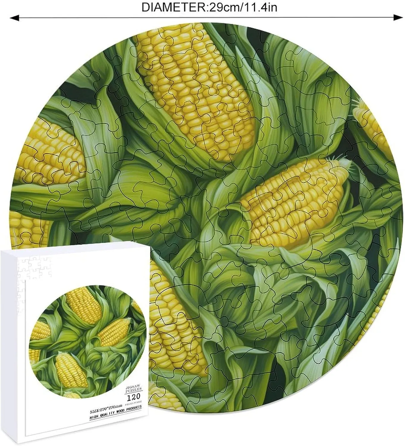 Animal Shape Puzzles for Home Wall Decor 120 PCS Corn Food Jigsaw decorative detectable marriage Harvard administration Puzzles for Adults Wooden 