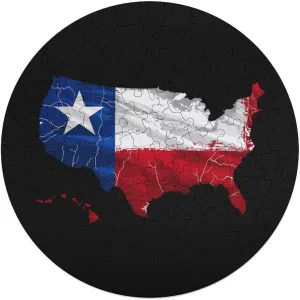 Animal Shape Puzzles for Home Wall Decor 120 PCS Texas Flag Map square habitat active disco destruction Jigsaw Puzzles for Adults Wooden 